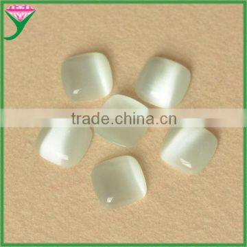 HS-16 color synthetic white cushion shape cabochons glass cat's eye for rings