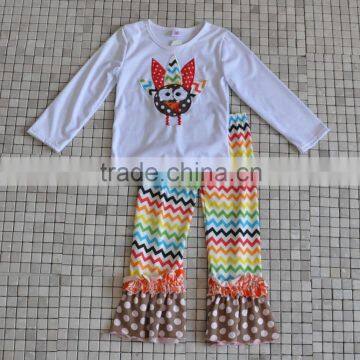 Newborn Handmade Turkey Embroidery Long Sleeve Top and Pant Thanksgiving Outfits photo-6