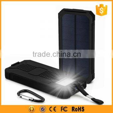 2016 Trending Products 12000mah Solar Power Bank Charger With Led Light