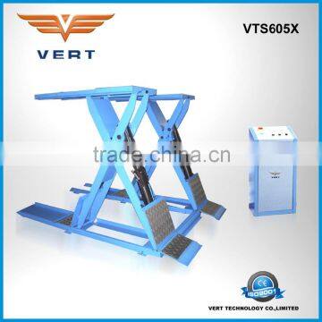 Extended ground mounting scissor lift with double cylinder hydraulic VTS605X