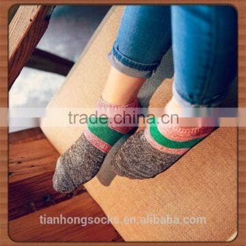 Thick thread ethnic harajuku bulk cotton socks women invisible boat socks
