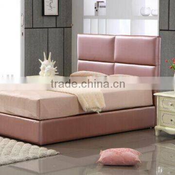 2016 Modern Soft Leather Bed High Headboard Design DH216B photo-2