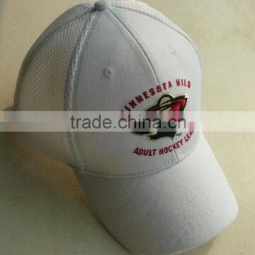 chino twill/mesh hockey sport cap sandwich mesh hockey team cap