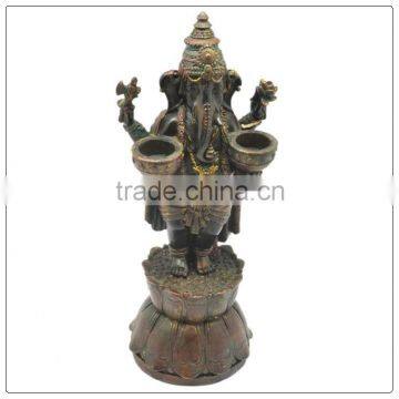 Colorful ganesh gifts , resin statue of kali candle holder