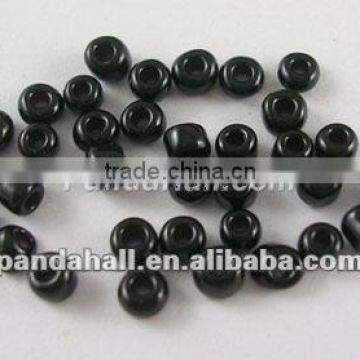 Seed Beads, Seed & Bugle Beads, 8/0, Opaque Black(SDB3mm49)