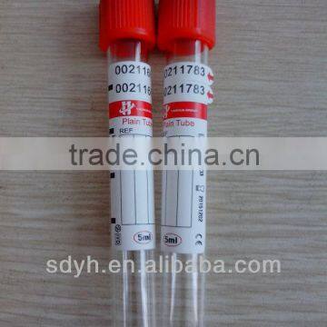 No additive vacuum blood collection tube