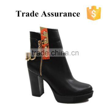 Lady's rivet black PU boots women boots