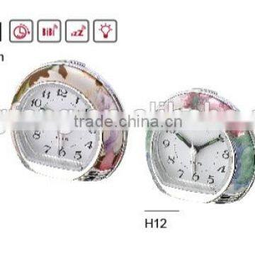 Hot stampling Hand size Analog Quartz Table Alarm Clock