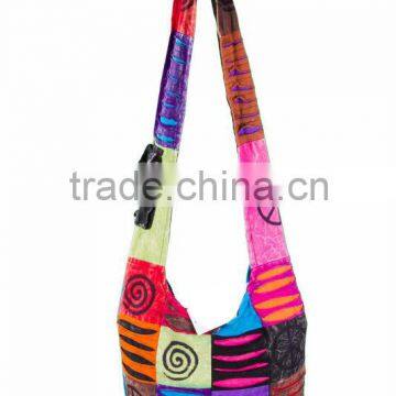 Wholesale canvas shoulder bags college girls' hippie shoulder bag cross body shoulder bag