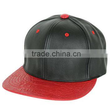 Hot Custom Adjustable Snakeskin Leather Strap 5 Panel Hats