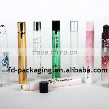 10ml perfume roll on bottle, slim type, tube glass material