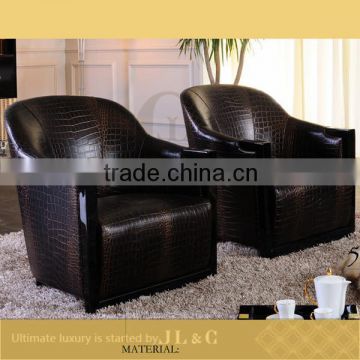 New luxury genuine leather sofa, single Sofa with oxhide leather, JS01-09 from china supplier-JL&C Furniture