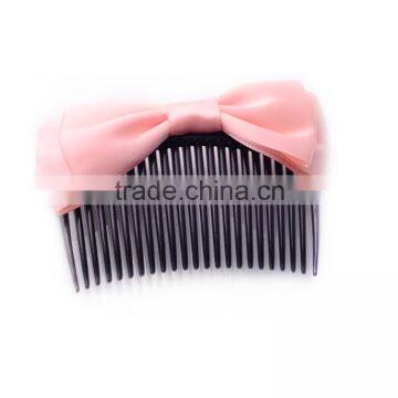 S>>>> Fashion Kids Girls Cute Plastic Hair Combs 8 Colors Chiffon Bow Hair Pins Combs/ photo-5