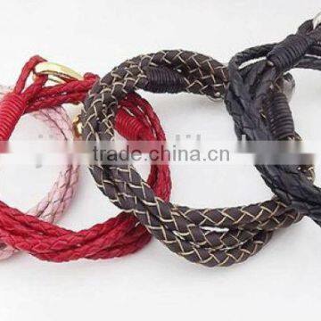 2013 good luck leather bracelet wholesale for girls #16000-1