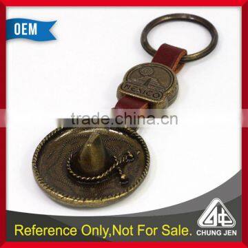 Custom Souvenir Gift Brass Maxico Hat Shape Keychain photo-2