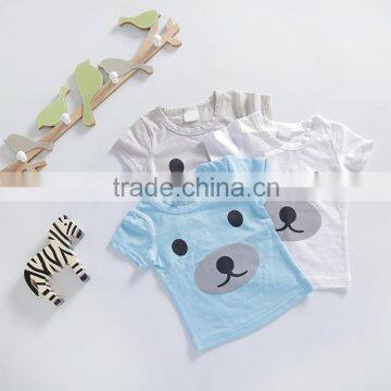 China Factory Cute Cartoon Bear Face Cotton Comfort Colors T-shirts for Children