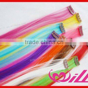 cheap clip in hair extensions synthetic fiber hair extension solid single colored clip in hair extension