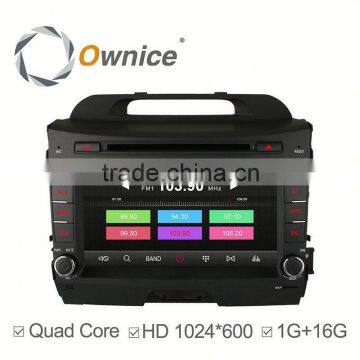 Wholwsale ownice quad core android 4.4 DVD GPS radio forKia Sportage R support rear camera ipod dvr USB