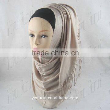 Wholesale malaysia fashional viscose hijab with beautiful tassels