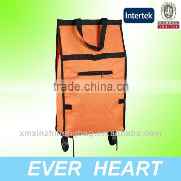 Foldable shopping bag with Two wheels steel trolley good quality