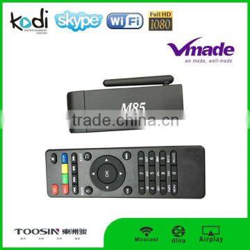 Manufacturer android 4.4 quad core tv box m85 android tv stick live streaming