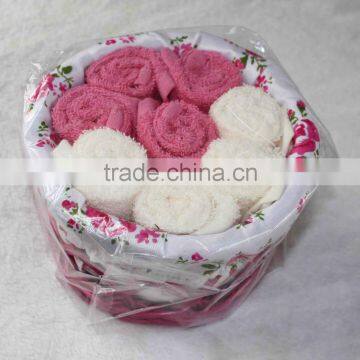 Custom Color Cotton Face Towel Packed in Willow Basket photo-3