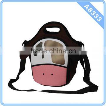 2015 Cow Shape Neoprene Disposable Lunch Box With Shoulder Strap