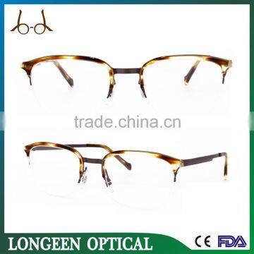 G3623-LQ0063 Hot Sale Stainless Eyewear fashion acetate optical frame