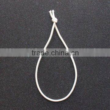 white elastic string with knot for hangtag