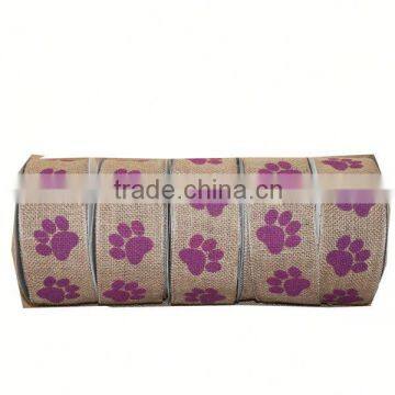 2014 Unimbus	Craft hessian ribbon with wired edge	jute bag wire band	Christmas ornament ribbon