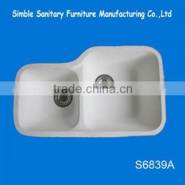 mould made double bowl artificial stone kitchen sink