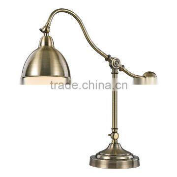 western country style made in china home decorative iron gooseneck table lamp for room with metal shade