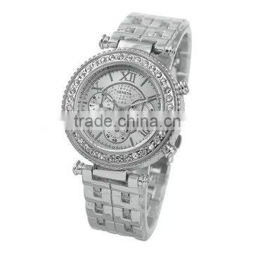 Crystal Rhinestone Roman Numeral Quartz Stainless Steel Watch for Women photo-2