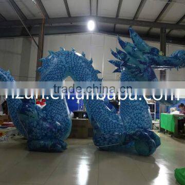 Giant Inflatable Blue Chinese Dragon for Advertising Decoration