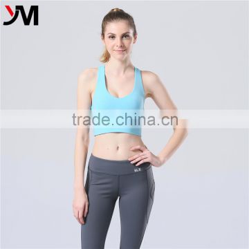 2016 Popular design Nylon SUPPLEX wholesale custom sexy sports crop top yoga tank tops for women