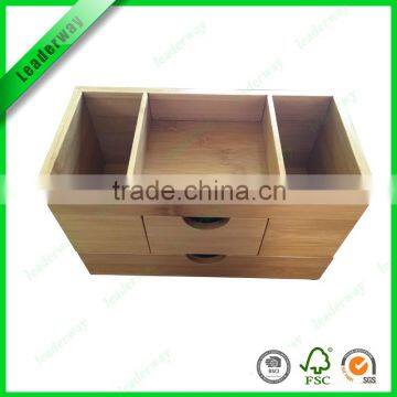 Stand Office Bamboo Supply Stationery Holder on the Desk photo-3