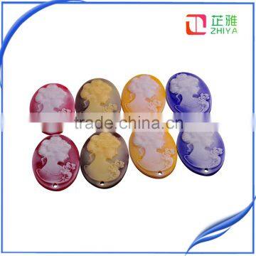 flat back customized made colorful resin cameo