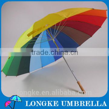 16 ribs bright color golf umbrella big rainbow umbrella