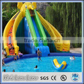 2015 playground equipment china children inflatable pool with slide for adults