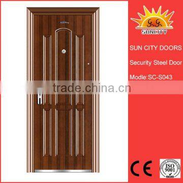 Single leaf steel safety door design with grill