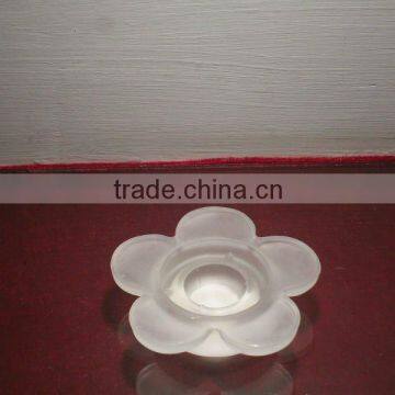 frosted flower style special glass candleholder