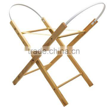 Wooden moses basket folding stand