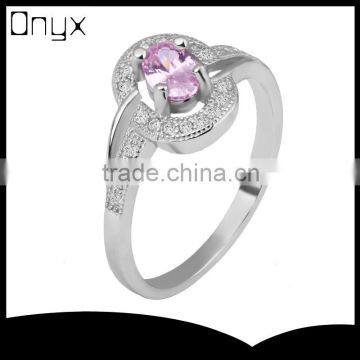 925 Sterling Silver Women Fashion Prong Setting Ring With Purple Zircon