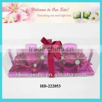 candle flower ring with glass holder gift set