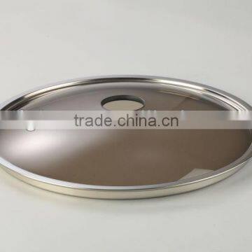 P Type brown glass lid with big hole