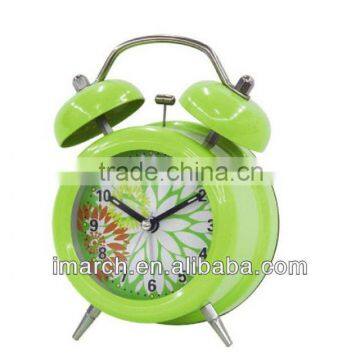 green twin bell clock,table clock