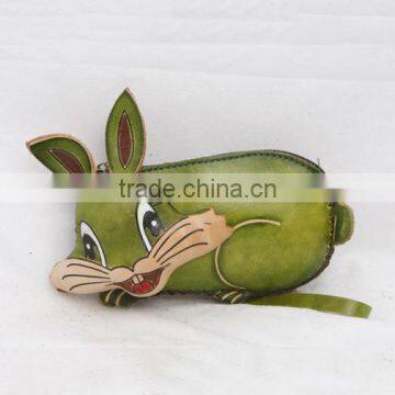 Handmade Leather Large Rabbit Coin Purse photo-3