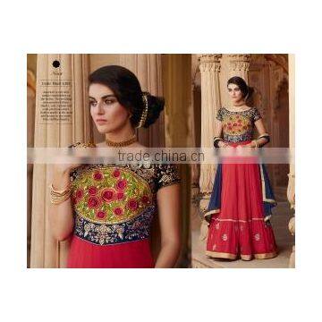 Sophisticated Red Georgette Designer Anarkali Suit/Buy Online Designer Anarkali Suits