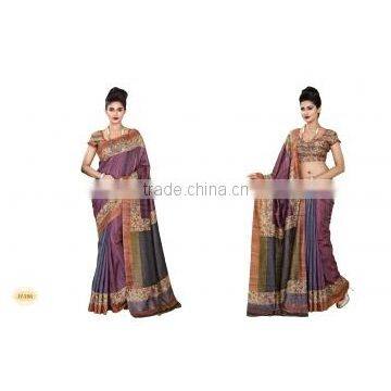 Artistic Violet Bhagalpuri Silk Saree/Indian sarees online shopping