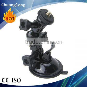 Sticky suction cup rotating camera mount with 1/4'' camera head adapter